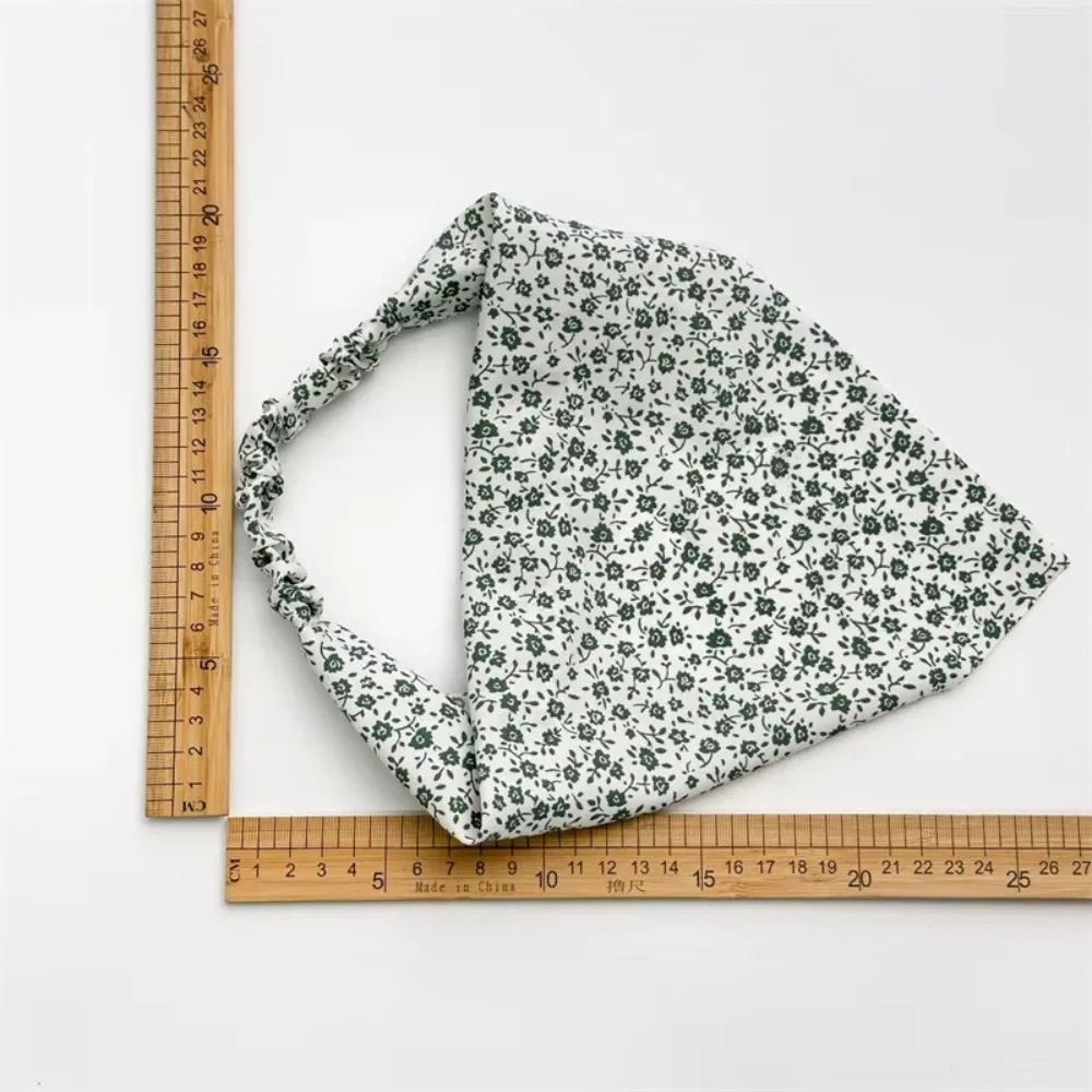 

Summer Autumn Small Daisy Floral Fabric Bandanas Chiffon Elastic Band Triangle HeadScarf Ladies Turban Woman