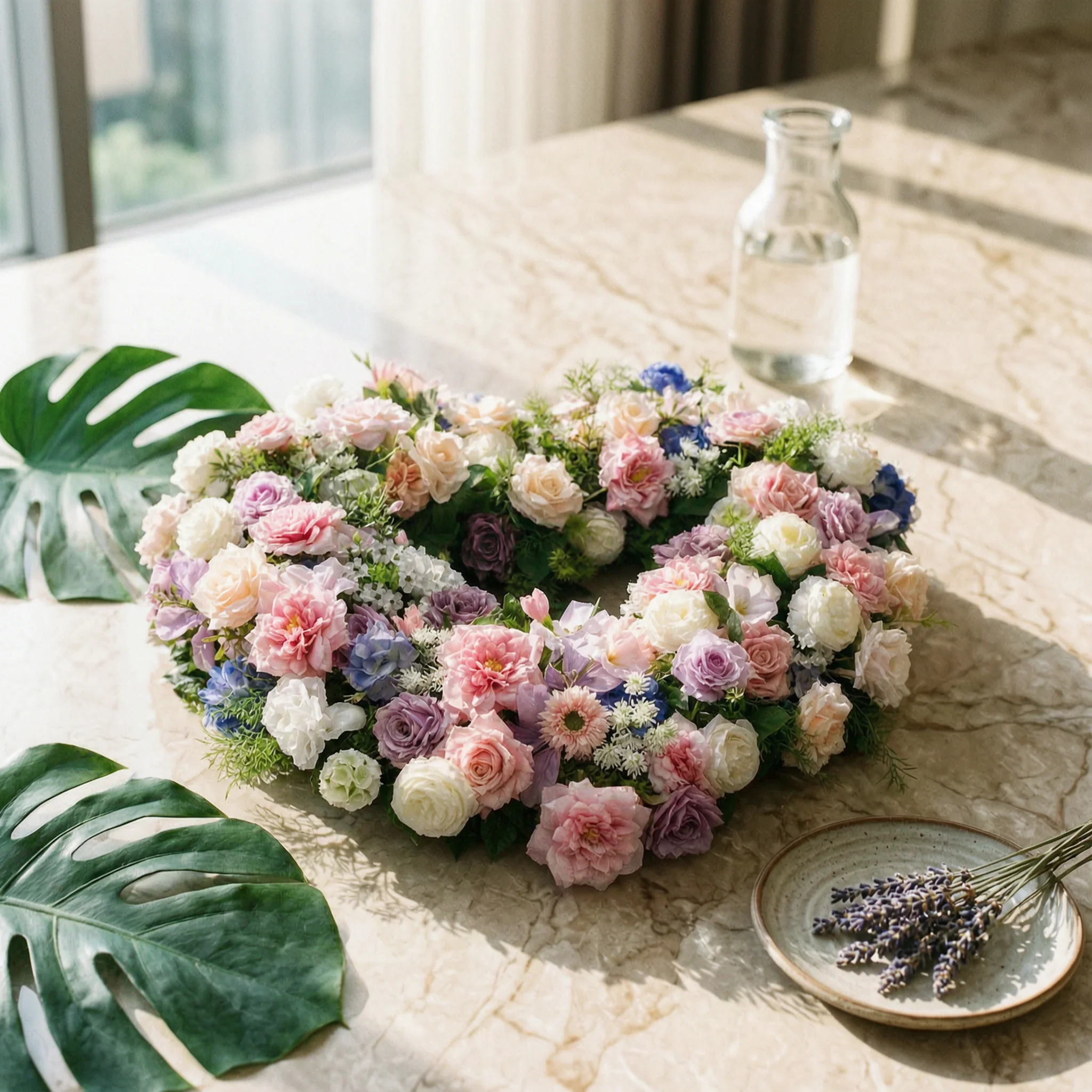 Easy to Install Artificial Flower Car Decor Heart-Shaped Floral Hood Decoration for Celebrations
