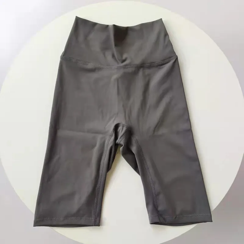 Ladies Naked Feeling Yoga Shorts Cross Back Waist Slim Fit Quick Dry Workout Cycling 5-Point Pants