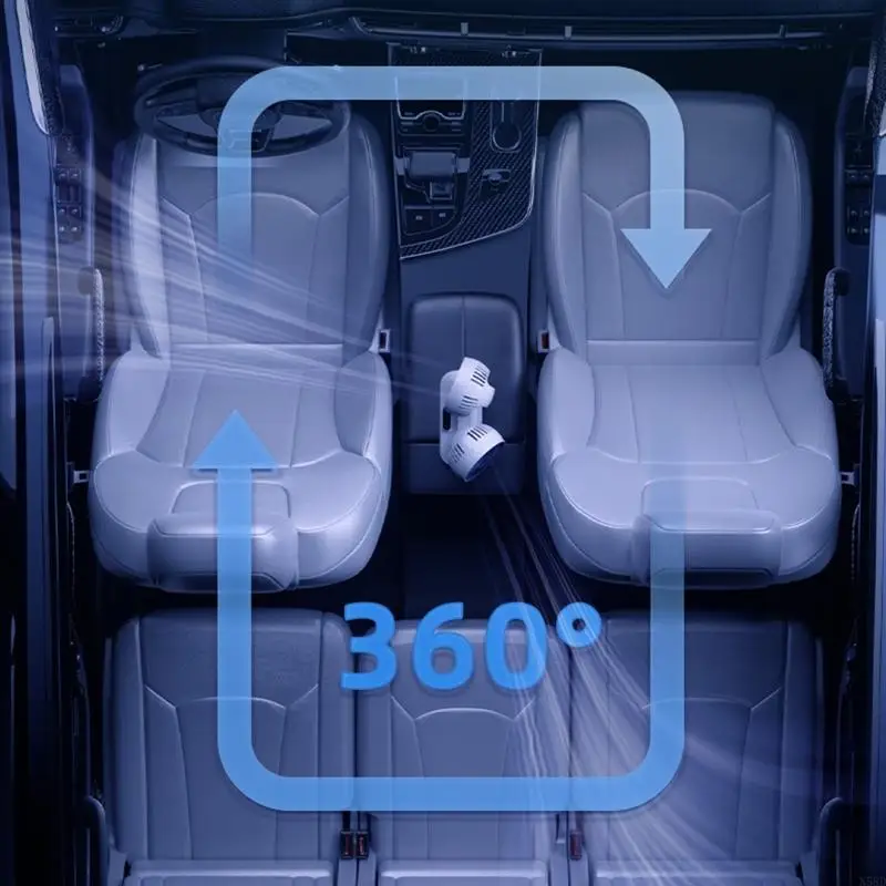 مروحة السيارة التي تعمل بالطاقة USB متعددة الزوايا قابلة للدوران للرأس 3 سرعات لوحة القيادة ABS N58D