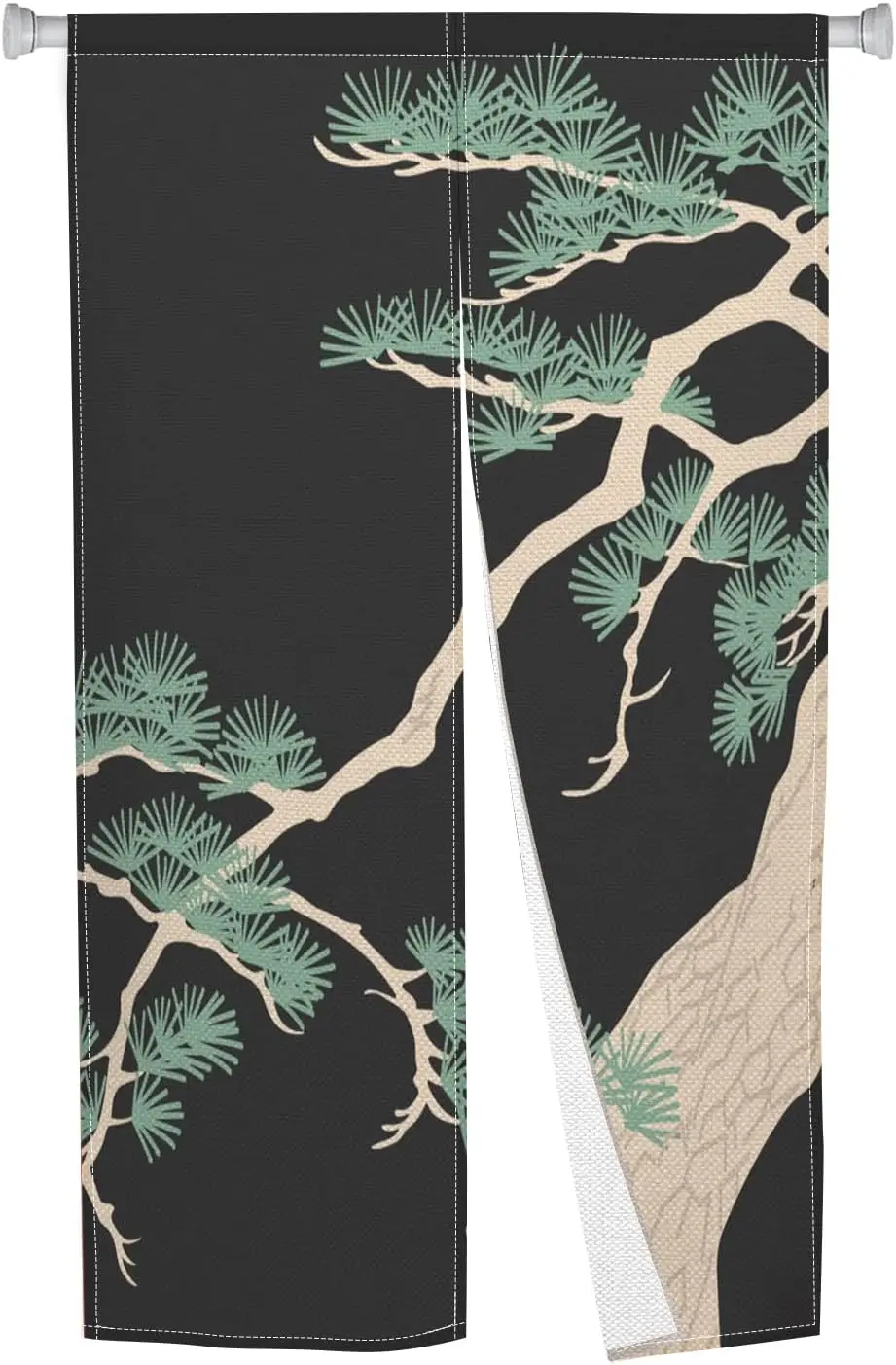 Long Noren Doorway Curtain Traditional Door Tapestry Feng Shui Window Treatment Chinese Cypress Printed Door Curtains Hanging