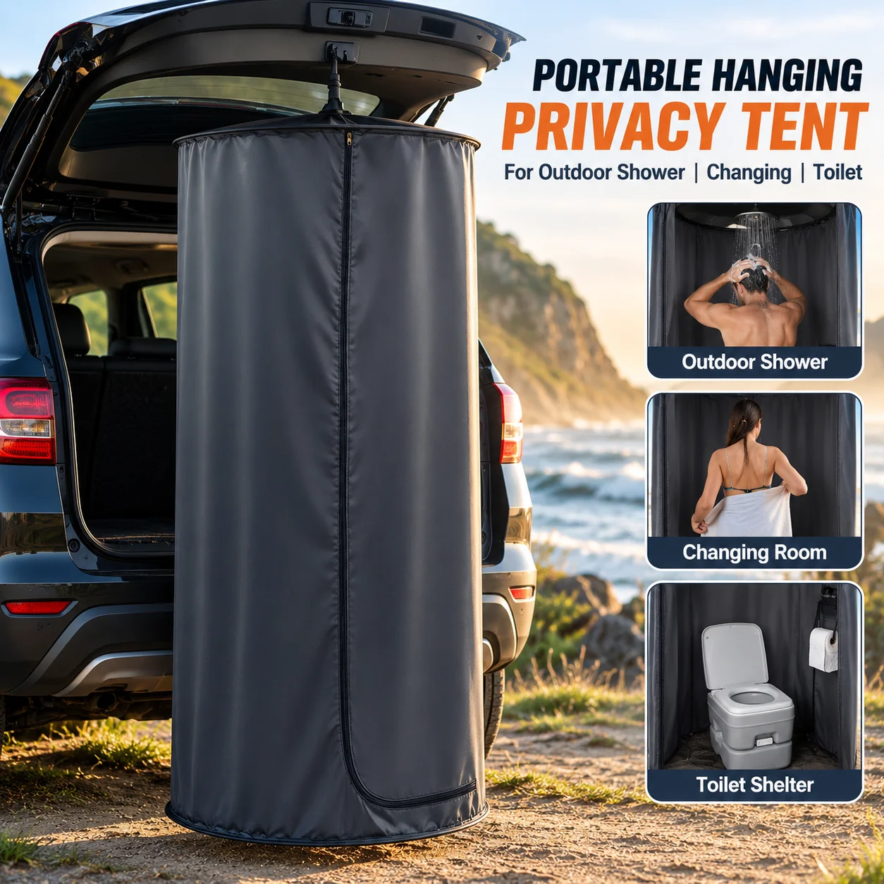 Portable Outdoor Emergency Kit - Outdoor Camping Toilet Tent 评论和价格
