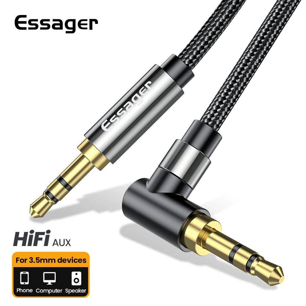 Essager Aux Extension Cable 3.5mm Jack Male to Male Audio Adapter 3.5 mm Speaker Wire Line  For Samsung Xiaomi Headphone Laptop