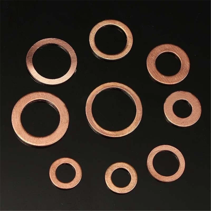 200/100PCS Copper Washer Gasket Nut And Bolt Set Flat Ring Seal Assortment Kit With Box //M8/M10/M12/M14 For Sump Plugs Washers