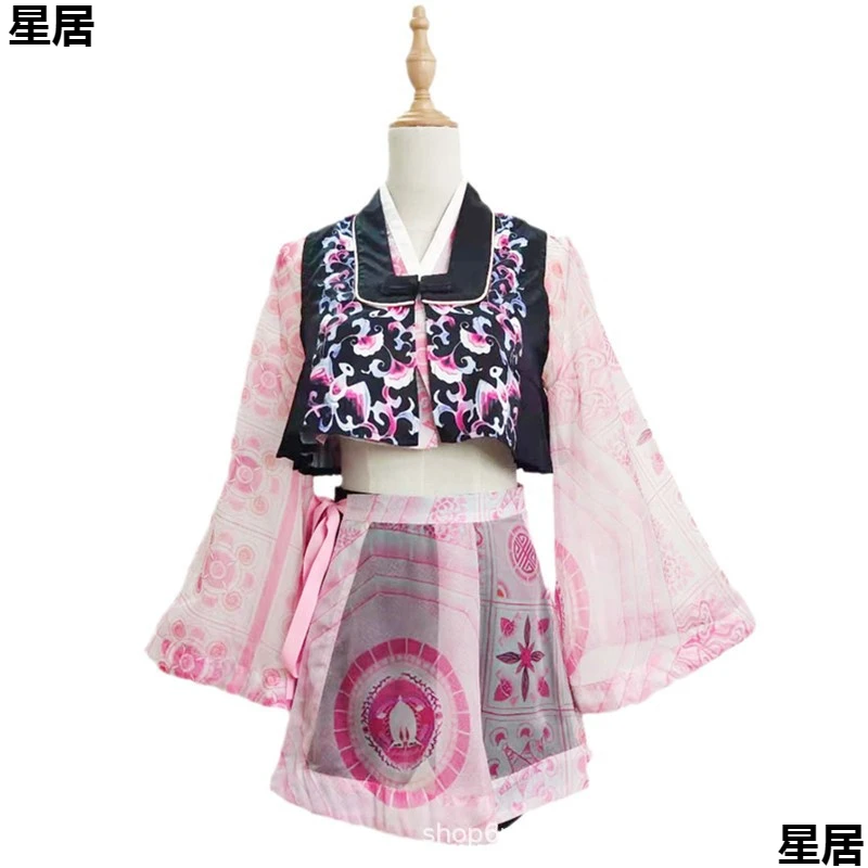 Kpop المطربين الكوريين الجاز الرقص النساء الوردي الحفل الزي الجاز Dancewear مهرجان المرحلة زي ملهى ليلي الساخن فتاة الهذيان الملابس #6