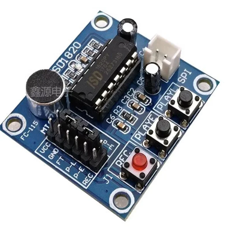 Carte vocale statique et lecture avec microphone et haut-parleur 0.5W, ISD1820Voice Tech