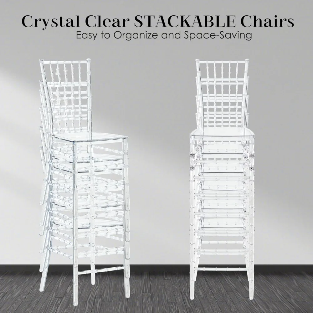 كراسي شيافاري بكميات كبيرة، كرسي أكريليك شفاف لهجة كراسي شبح للمناسبات وحفلات الزفاف وحفلات الاستقبال (واضح)