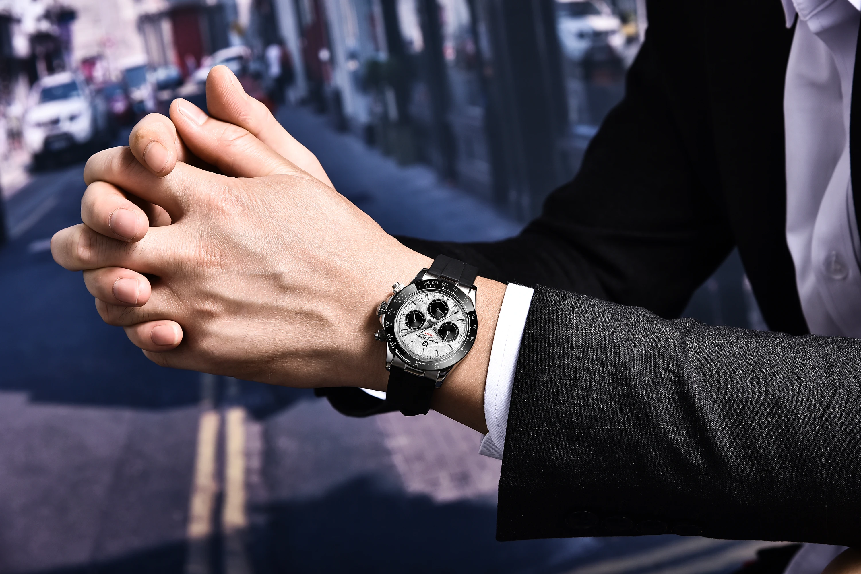 PAGANI DESIGN New Gold Blue Luxury Quartz Watch For Men Gift Box VK63 Movt Chronograph Sapphire Crystal Stainless Steel Watch