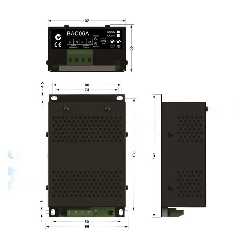 kit  Original Smartgen BAC06A 6A 12V/24V Diesel Generator Intelligent Float Battery Charger