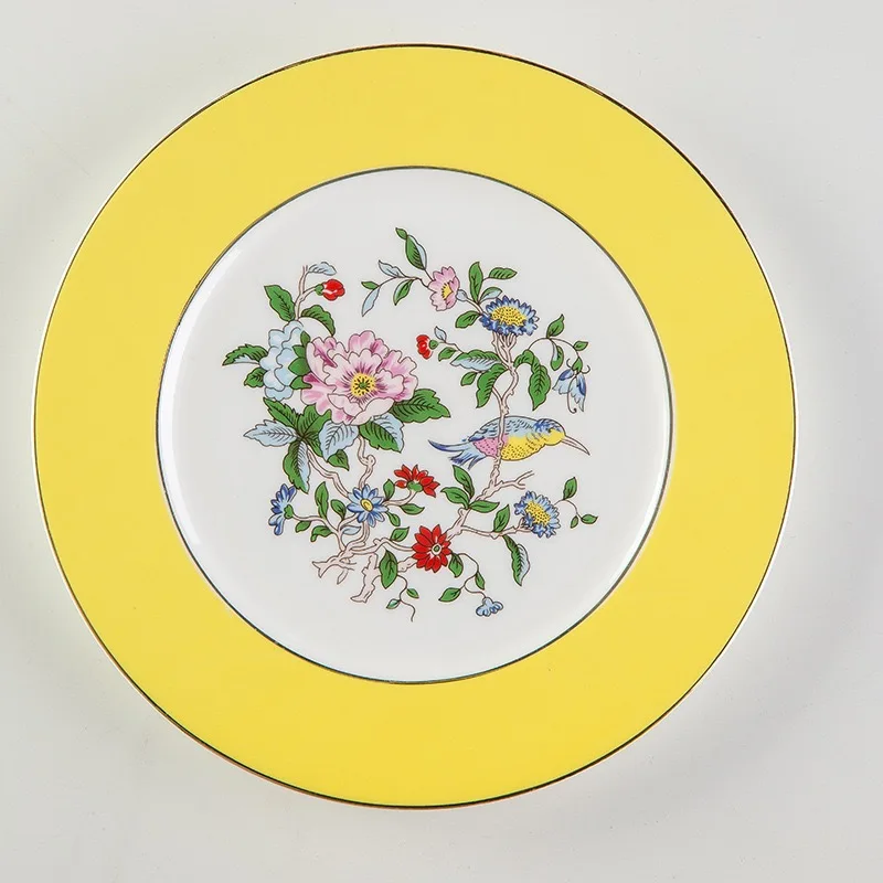 أنيقة رومانسية 8 بوصة الوردي الأزهار طبق تقديم الحلوى العظام الصين السيراميك طبق الطعام لديكور المنزل مهرجان هدية الذكرى السنوية