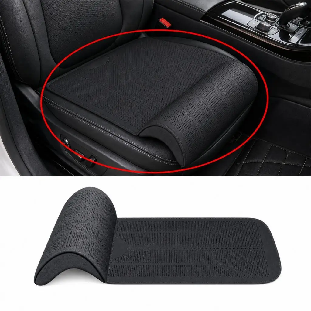 Auto Seat Cushion Legs , PU Leather Memory Foam Widened Seat Cushion