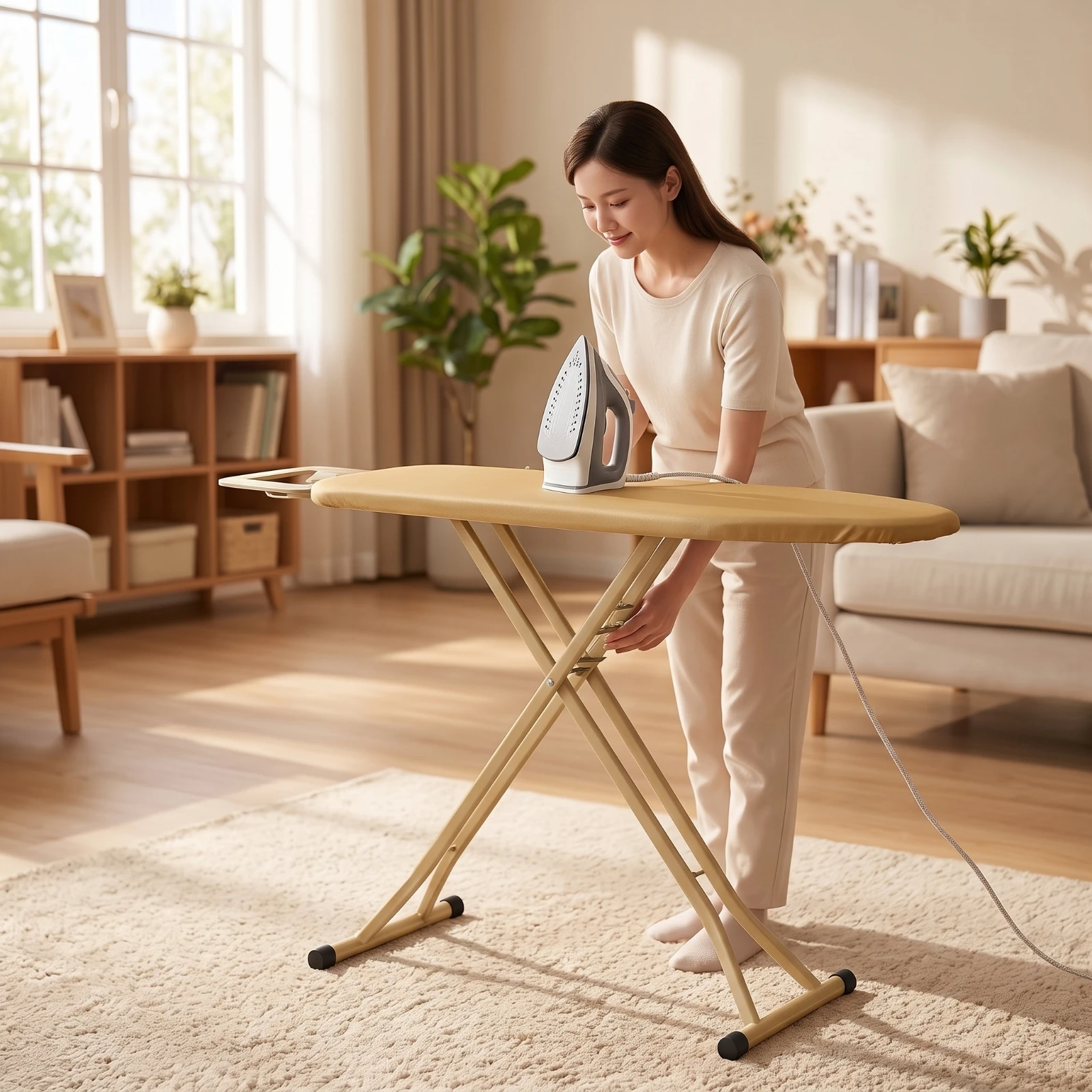 Folding Ironing Board Non-Slip Ironing Board with Metal Frame Furniture Stable Long-Lasting for Laundry Room, Apartment