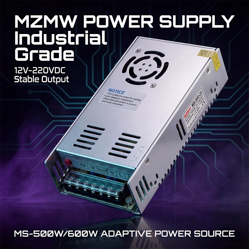 MZMW 500W 600W Switching Power Supply Volt Adjust 0-12v 15v 24V 36V 48V 60V 72V 80V 110V 150V 220V AC DC LED CCTV Power Supply