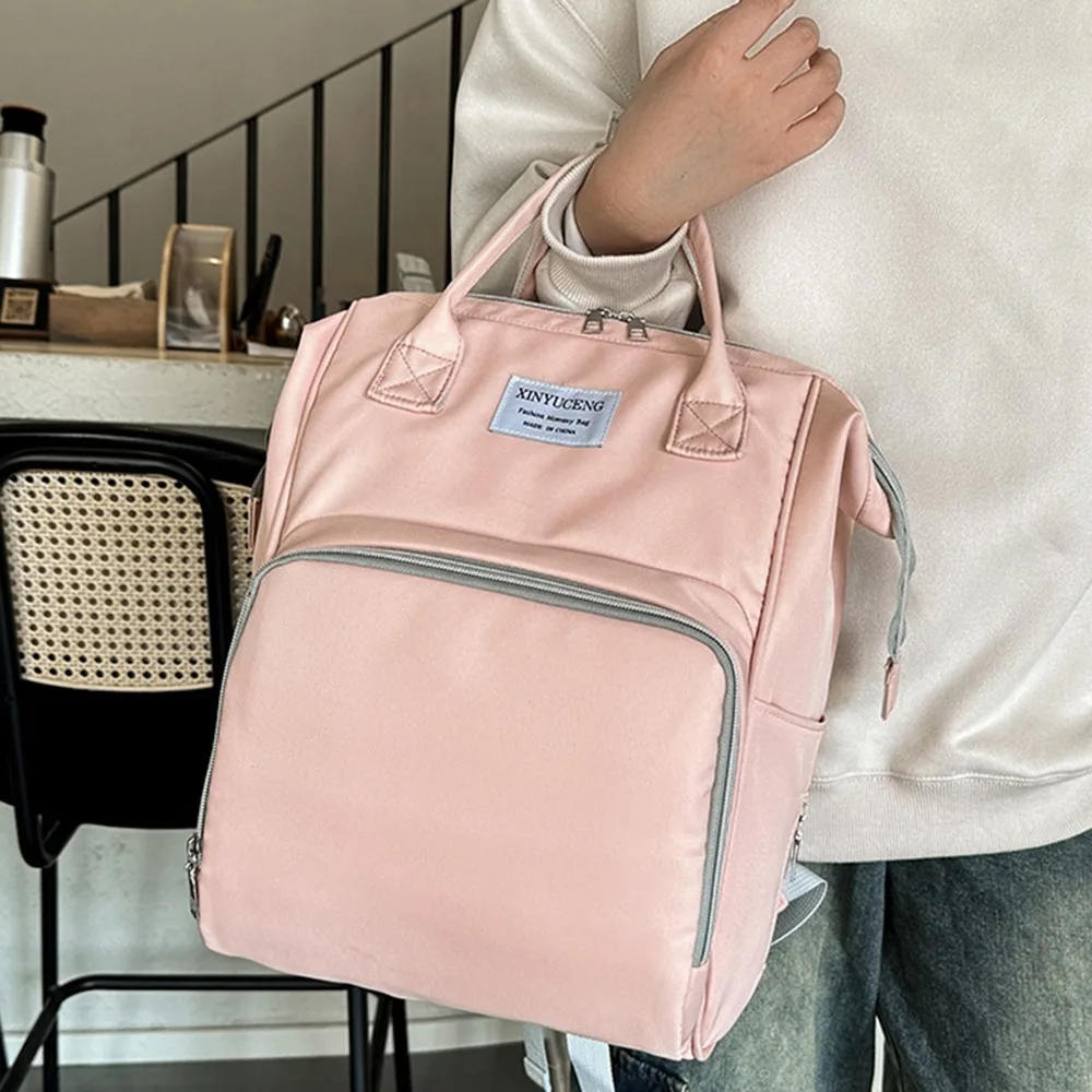 Wielofunkcyjny Plecak dla Mamy Duża Pojemność Tkanina Oxford Torba na Pieluchy dla Niemowląt Odporna na Zużycie Jednolity Kolor Torba na Ramię dla Mamy na Zewnątrz