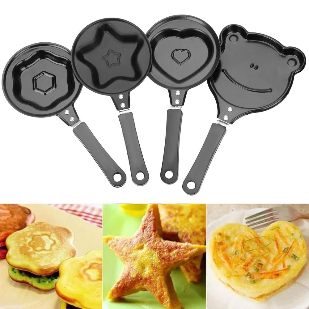 미니 귀여운 아침 계란 프라이팬, 붙지 않는 프라이팬, 팬케이크 메이커, 주방 도구, 계란 몰드 팬, 뒤집는 오믈렛 몰드, 1pc, 핫 세일