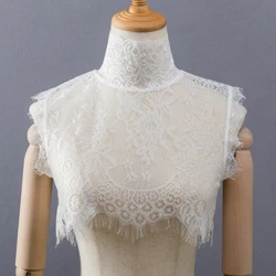 Decorative Fake Collar Hollow Out Floral Lace Detachable Blouse Big Shawl