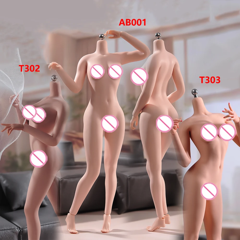 

AB001 T303 T302 1/6 Flexible Seamless Body Stainless Stell Skeleton with Physiological Details 12'' Female Action Figure Model