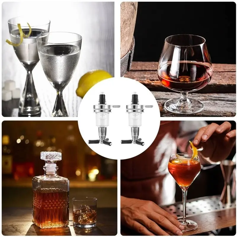 DTA4-4Pcs 45Ml/1.5Oz Bar Butler Wall Mounted Replacement Nozzle Shot Dispenser For Revolving Liquor Caddybottle Holder