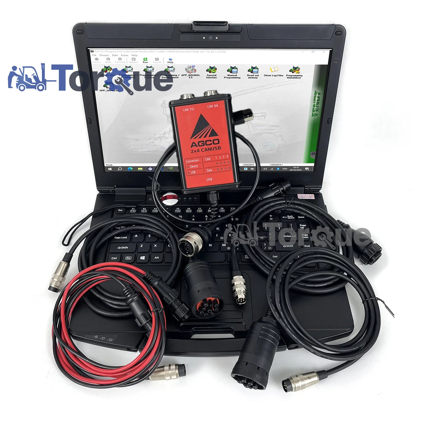 For AGCO CANUSB EDT Massey Ferguson Fendt for AGCO EDT Agriculture Electronic FENDT Diagnostic Tool with key dongle CF54 Laptop