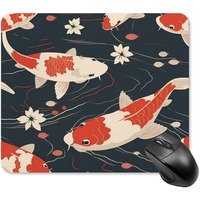 Carp pond square game mouse pad with anti-slip rubber lock edge design and thickened laptop desktop decoration accessory