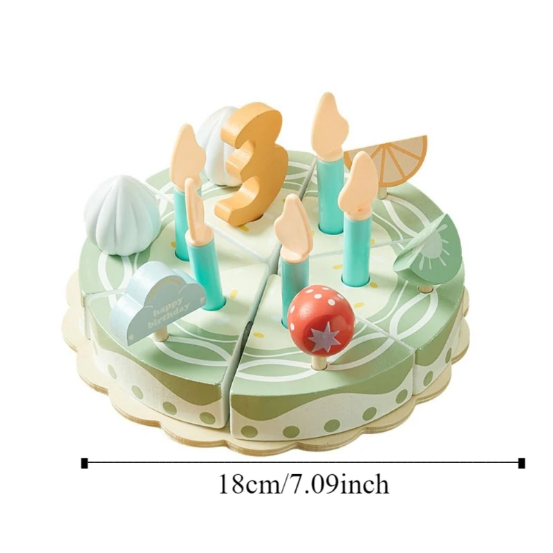 Houten Houten Taartmodel Simulatie Voedsel Speelhuis Feesttaart Speelvoedselsets Miniatuur Montessori Keuken Doe alsof