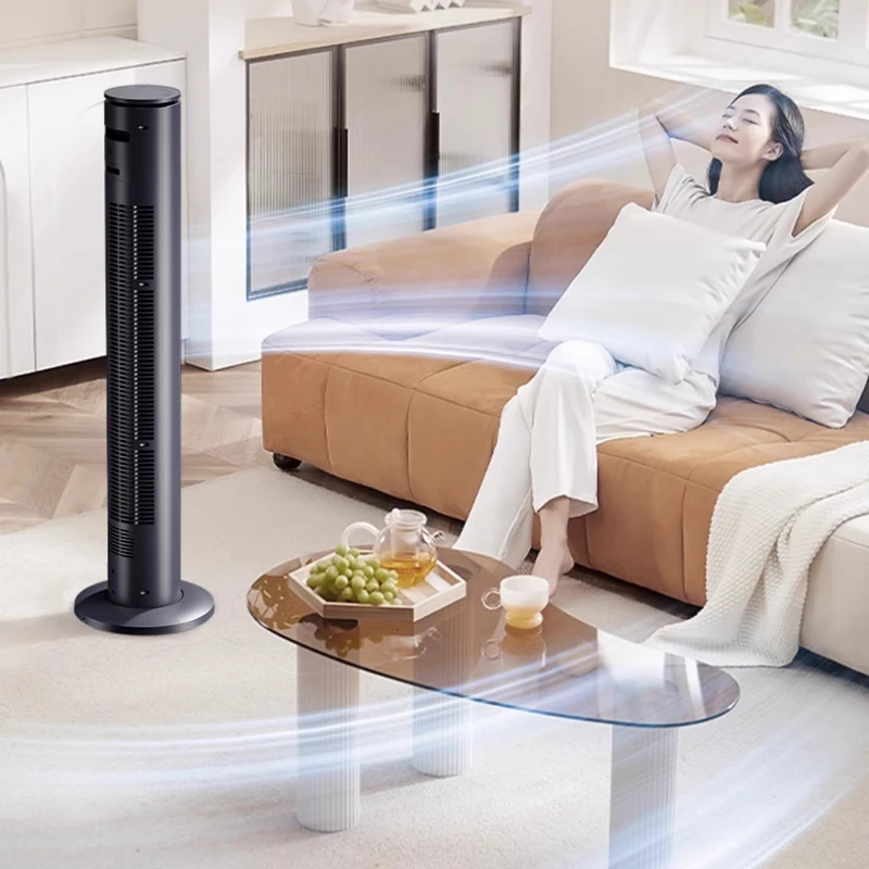 

Safe Bladeless Tower Fan Immersive 6-Speed Sleep Mode with Remote Control Wide-Angle Oscillation Ultra Quiet Operation