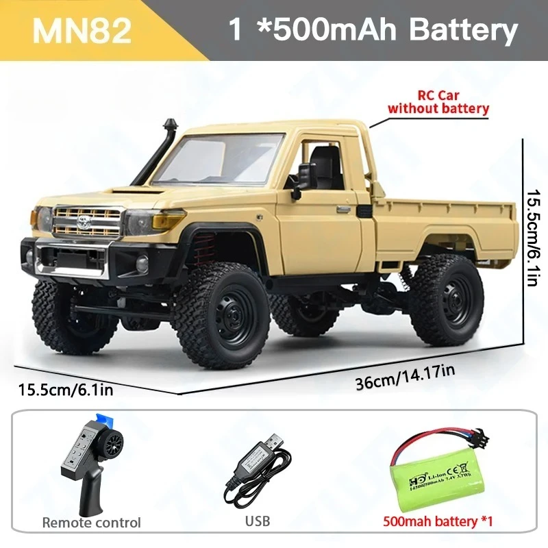 MN82 1:12 RC Pickup Truck LC79 4WD Remote Control Car Full‑Scale Simulation With LED Lights Retro RC Truck Model Hobby Toy Gift