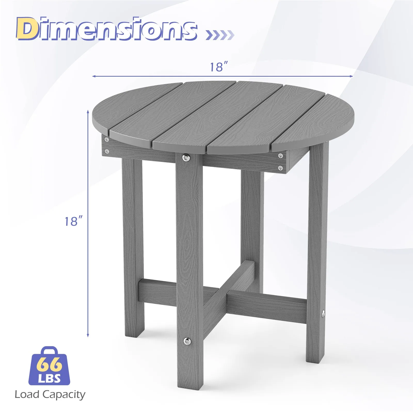 2PCS Outdoor Side Table w/Weather-Resistant, Waterproof Top for Patio Deck Pool