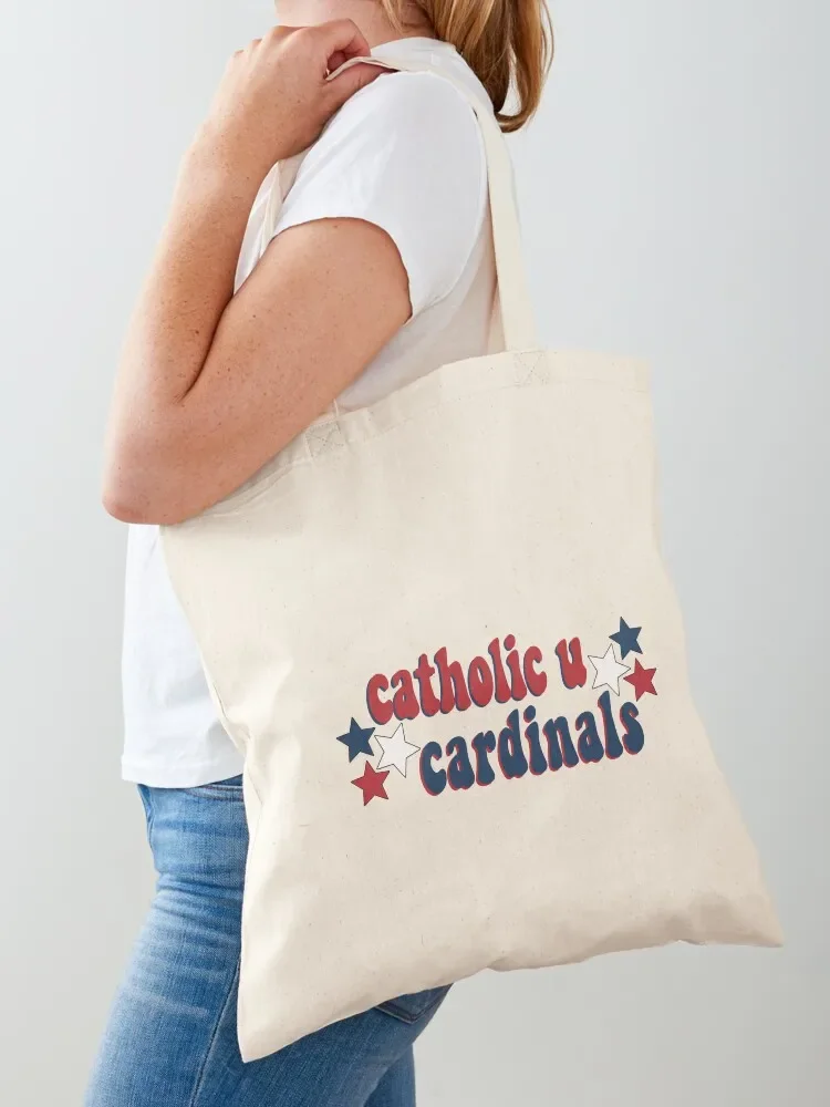 Catholic University Groovy Stars Tote Bag Fabric bag reusable shopping bag custom fabric canvas bags