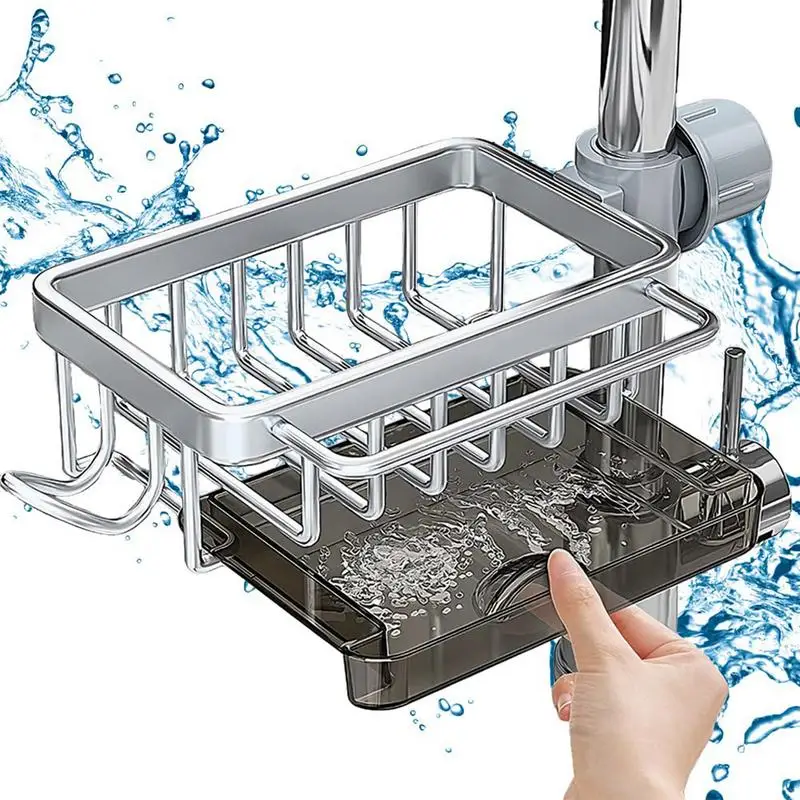 

Faucet Rack For Kitchen Sink Kitchen Sponge Holder Multi-Function Faucet Storage Drain Rack Sponge Holder Sink Caddy Organizer