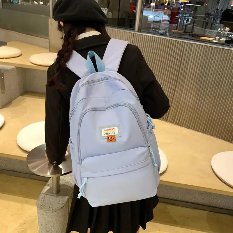 Fashionable Minimalist Double Shoulder Bag Large Capacity High School Student Backpack Forest System Backpack for Daily Use