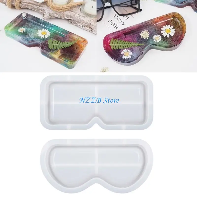 

T21F Resin Glasses Storage Box Sunglasses Tray Mirror Silicone Mold for Glass Storage