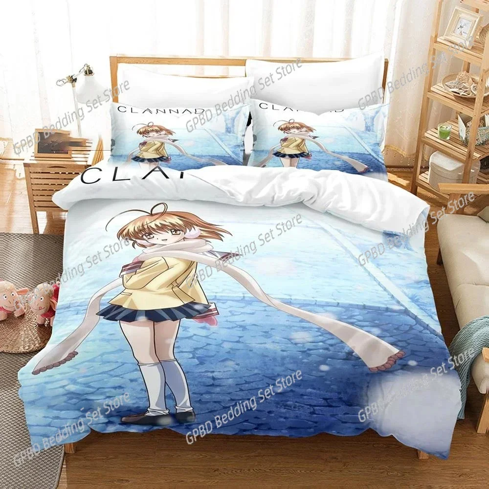 Anime Clannad Nagisa Furukawa Bedding Set Boys Girls Twin Queen Size Duvet Cover Pillowcase Bed Kids Adult Home Textileextile