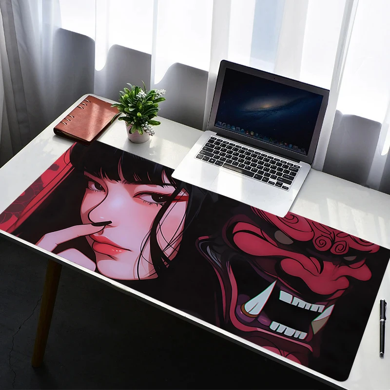 

Mouse Pad PC Non Slip Rubber Mousepad Laptop Gamer Cabinet HD Keyboard Pad Devil Oni Mask Office Computer Gaming Desk Mouse Mat