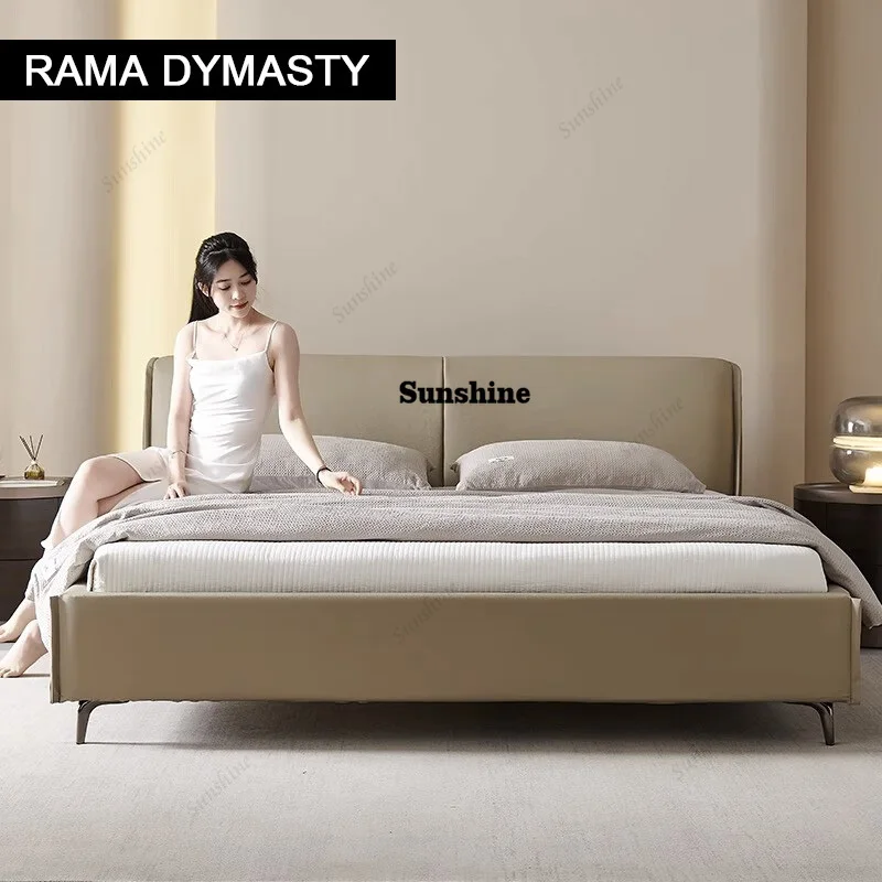 Modern Leather Wingback King/Queen Soft Bed Frame with Upholstered Headboard Can be Customzied