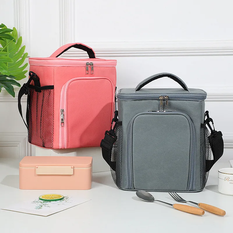 Fiambrera térmica de papel de aluminio, bolsa de gran capacidad con aislamiento, Bento Cooler, bolsa de hielo, contenedor de almacenamiento de