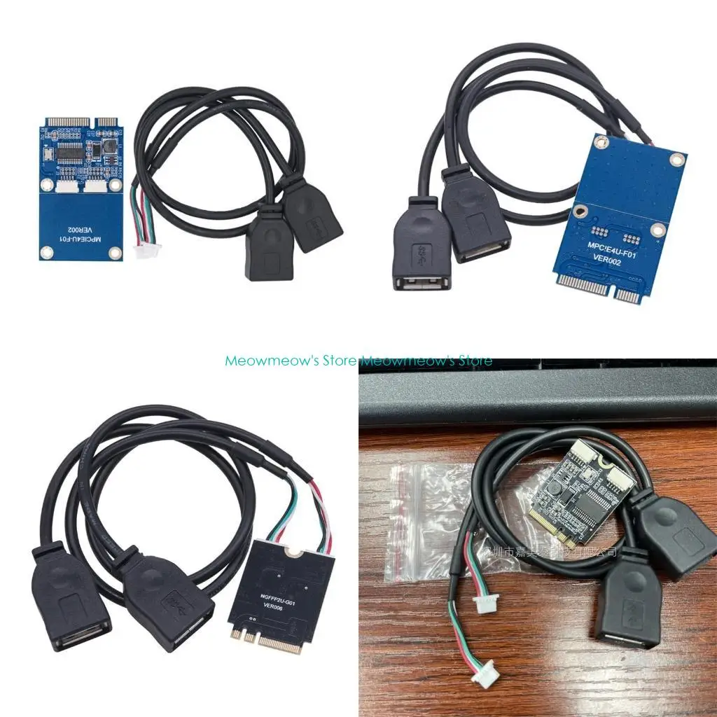 

W91A M.2 Wifi A+E to Double USB2.0 Cable Mini PCIe to USB for Speed Data Transfer