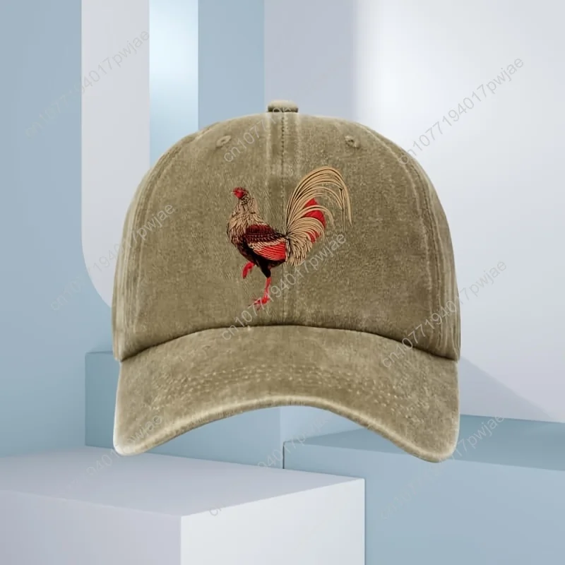 [قبعة بيسبول بطبعة الدجاج] قبعة بيسبول بطبعة دجاج قابلة للتعديل للجنسين |   قبعة أبي ذات حافة منحنية للتخييم في الهواء الطلق، والسفر، والليو