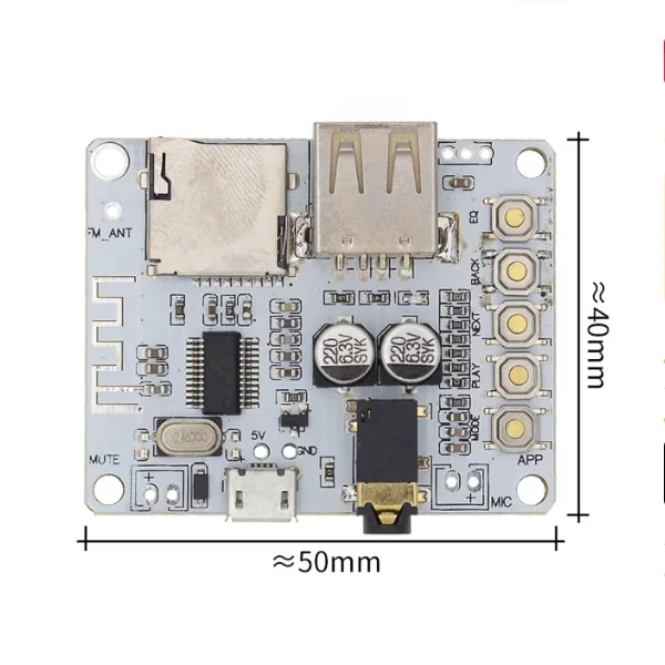 Wzmacniacz moduł Bluetooth Audio z kartą USB TF dekodowanie dźwięku przedwzmacniacz wyjściowy mikrofon Electret