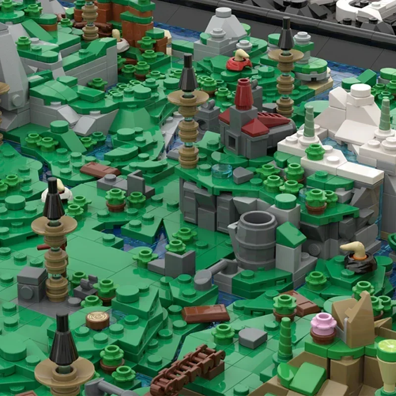 Modelo de jogo popular moc tijolos de construção floresta selvagem mapa do mundo tecnologia modular presentes feriado montar crianças brinquedos terno