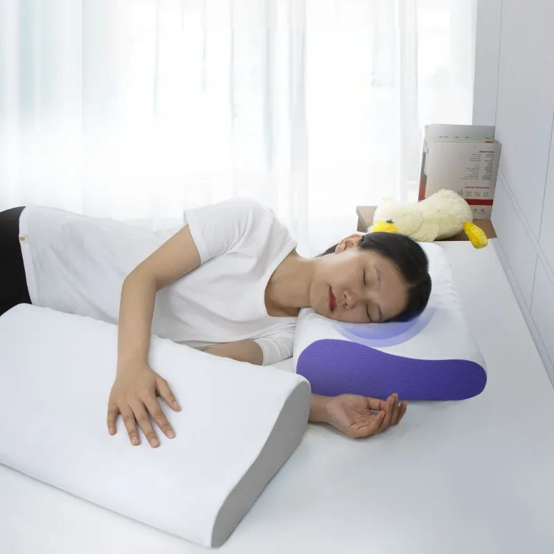 Neck Pillow Memory Foam Summer Cooling Ice Silk Cervical Sleeping Pillow Neck for Side Back Stomach Sleeper