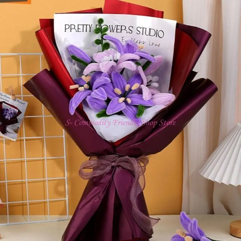 85ae DIY زهرة مجموعات باقة كاملة الأنابيب المنظفات الحرف الحرف الولادة هدية عيد الشكر #3