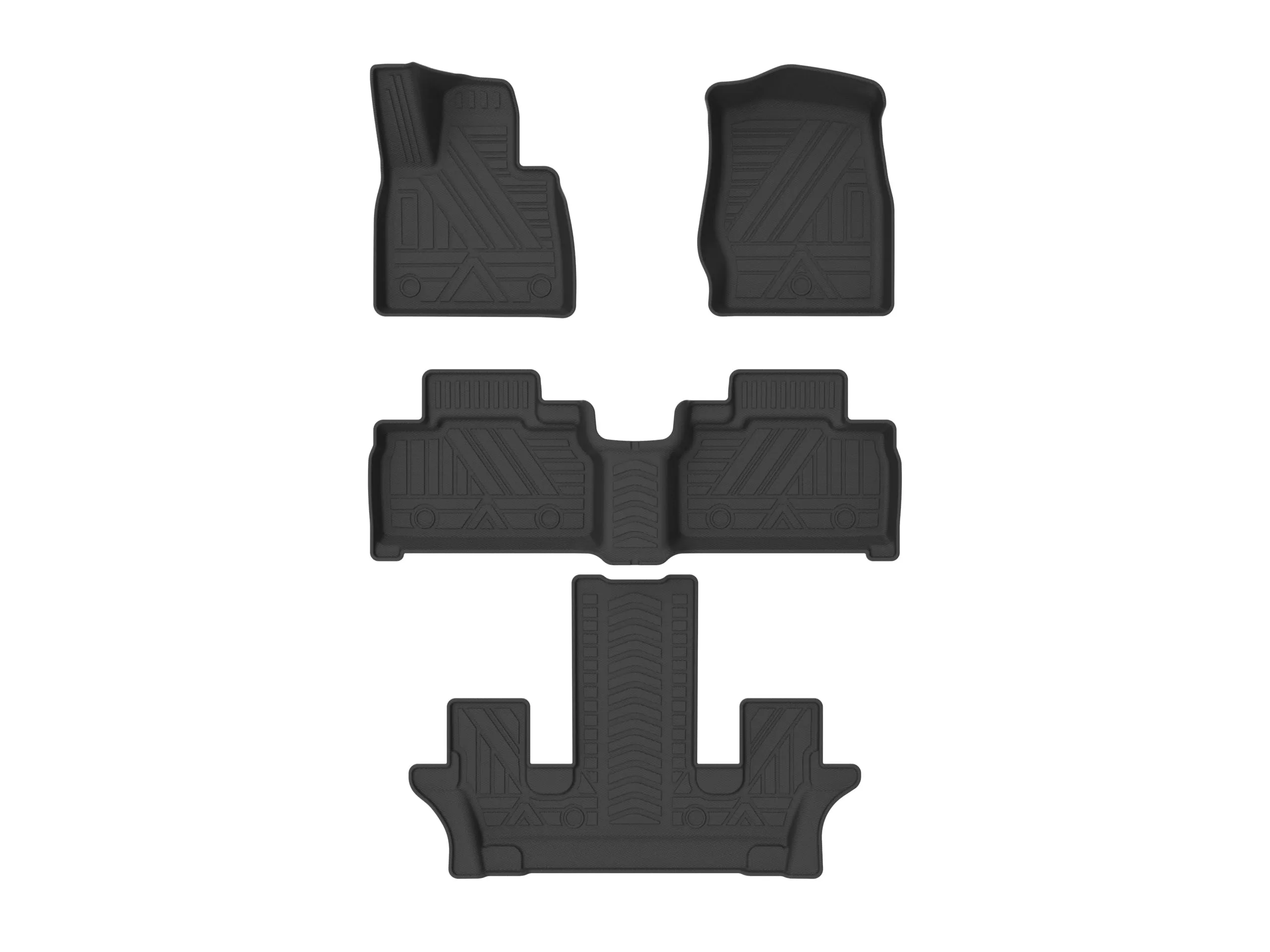 

Autobo For 2023-2024 Ford Explorer 6-Seater TPE All-Weather Car Floor Mats Full Set 100% Waterproof Easy Clean