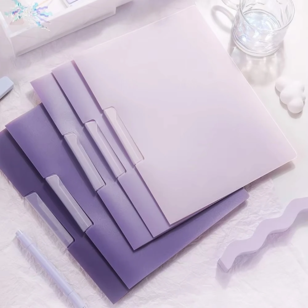 

5pcs purple gradient A4 folder rotating side opening pp folder file folder student special test paper storage folder