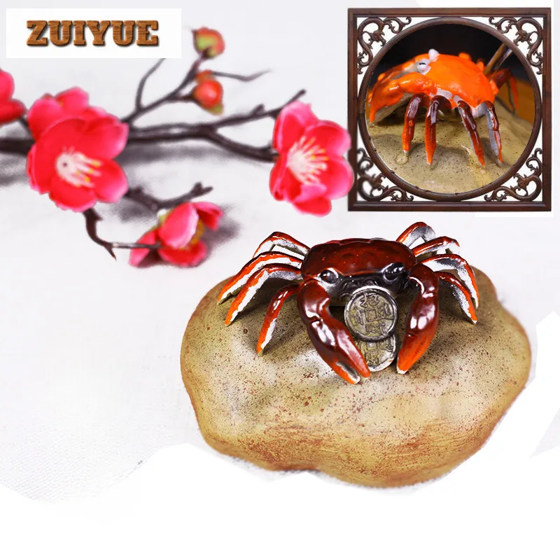 

Yixing Zisha Color-changing Crab Wealth-attracting Tea Pet Antique Flowerpot Landscaping Tea Figurine Play Toys Tea Statue Craft