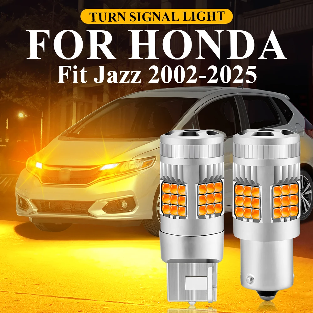 

2PCS Turn Signal LED Bulb For Honda Fit Jazz MK2 MK3 MK4 2007 2008 2009-2025 2012 2013 2014 2015 GK5 GR9 Amber Turn Signal Light