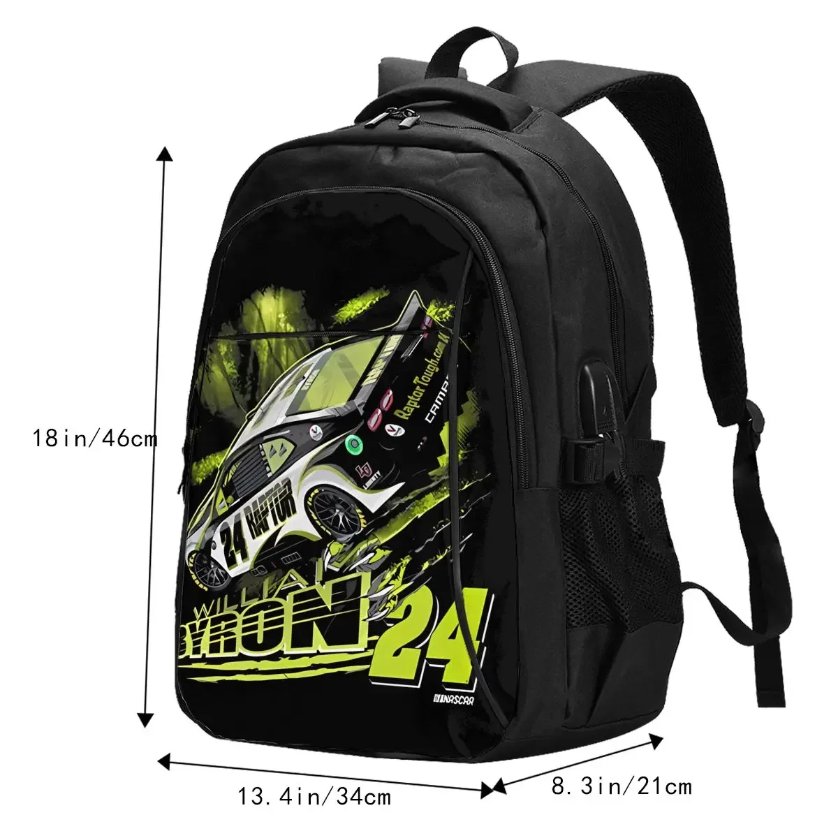 Zaino per laptop da viaggio William Byron 24, zaino da lavoro resistente all'acqua con porta di ricarica USB, borsa universitaria per uomo e donna