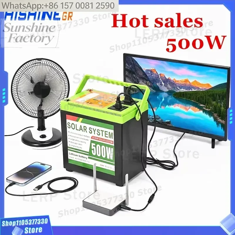 high quality 500W-10000W Pure Sine Wave Portable Power Station LiFePO4 Battery Solar Generator for Camping Home Emergency