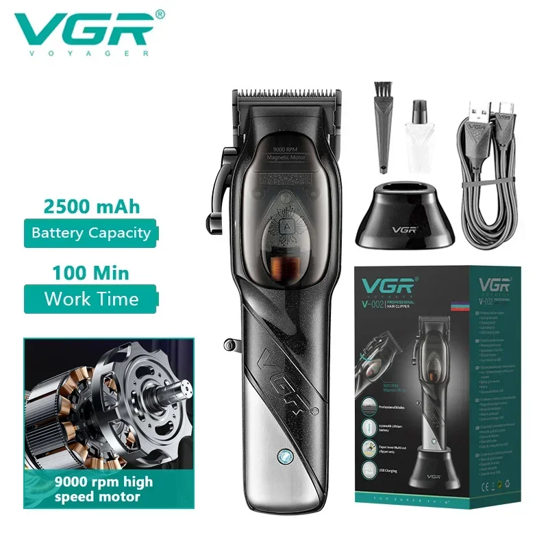 VGR Hair Clipper Trimmer Cutting Machine for Men Electric Barber Professional Barber Machines Cutter Equipment RechargeableV-002