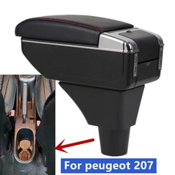 YENI lüks peugeot 207 için Kol Dayama kutusu peugeot 207 için araba Merkezi saklama kutusu Güçlendirme İç USB ile Araba Aksesuarları